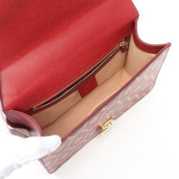 Gucci Sylvie Sherry GG Leather Shoulder Bag Red Multicolor - Picture 3 of 7
